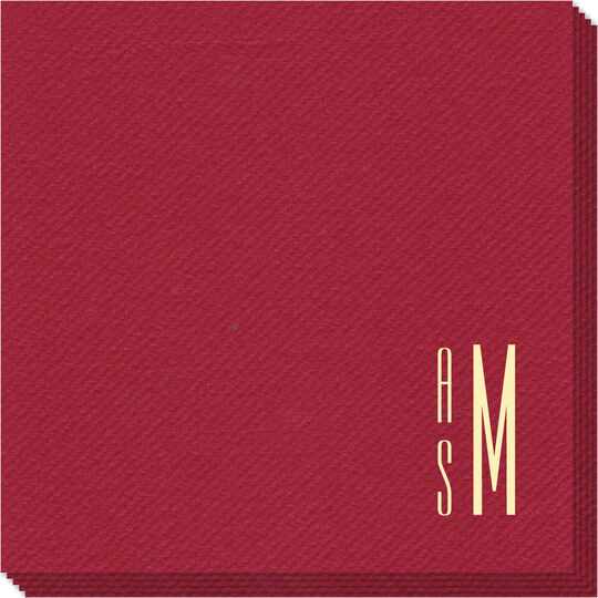 Your Skinny Stacked Initials Linen Like Napkins